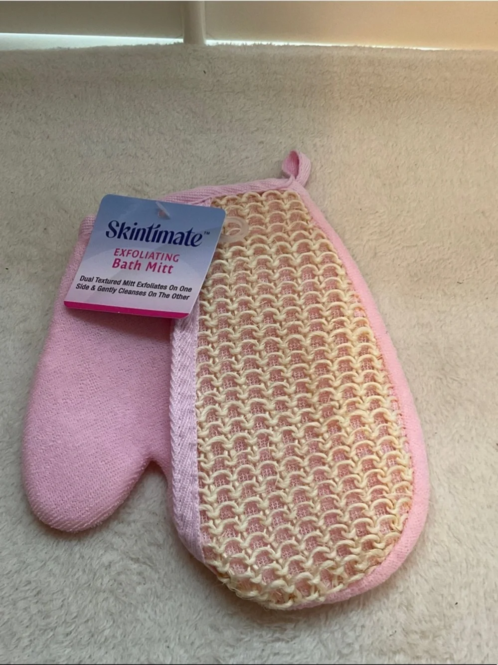 Pink Exfoliating Bath Mitt - Gentle Dual-Sided Cleanse